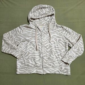 Zella West Coast Beige Pumice Lucy Asymmetrical Zip Hoodie girls size 1X